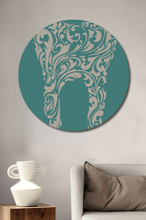 Dekoratif Ahşap Yuvarlak Diş Sanatı Tablosu Ev/Ofis/İşyeri/Salon/Mutfak/Banyo Tablo