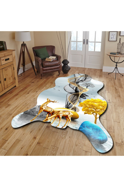 Dekoratif, 3D Baskılı Özel Tasarım, Lazer Kesim, İnce, Kaymaz Taban Halı 65