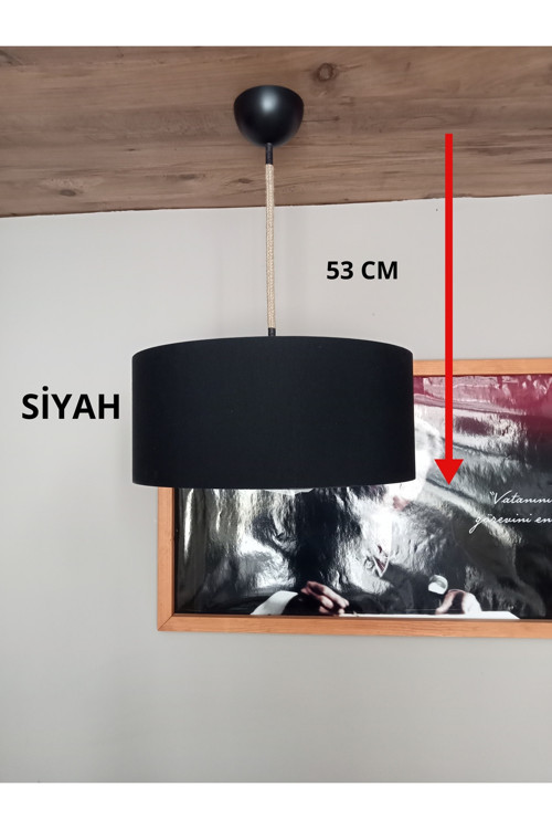 Avize-Siyah-Jüt Örgü Kablo-Genç& Yatak Odası-Salon
