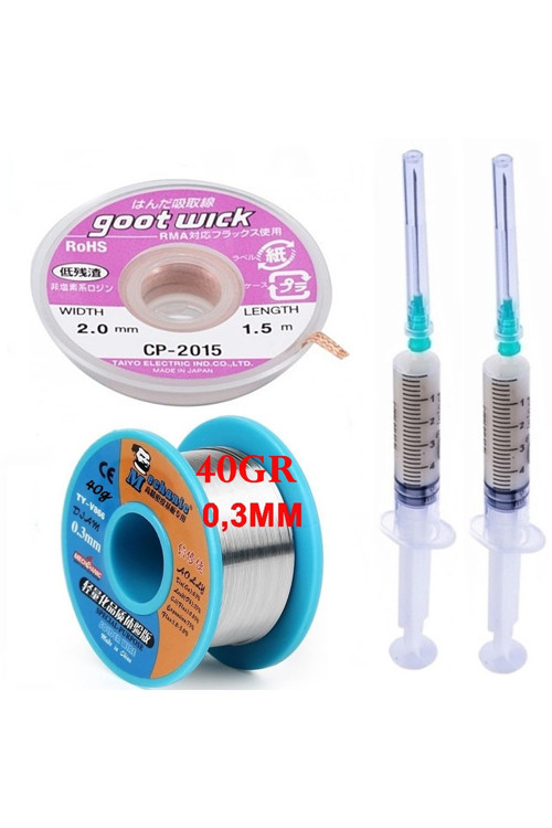 Lehim Teli Mechanic 63Sn/37Pb Uyumlu Flux %1-3 40Gr 03Mm Cp2015 Se1 Düz 4İn1 Arada