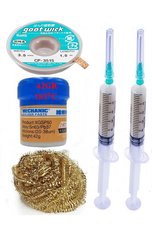 Lehim Seti Mechanic Krem Lehim 183°C 42G Lehim Toplama Cp-3515 Emme Teli 3,5Mm Havya Ucu Temizleme03