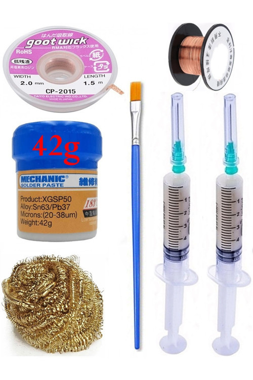 Lehim Seti Mechanic Krem Lehim 183°C 42G Lehim Toplama Cp-2015 Emme Teli 2,0Mm Havya Ucu Temizleme05
