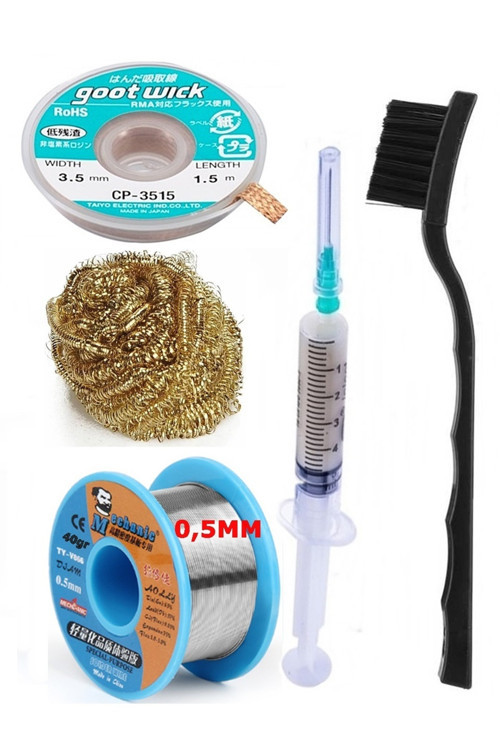 Mechanic Lehim 40G 0,5Mm Lehim Toplama Cp-3515 Emme Teli 3,5Mm 5Li Sethavya Ucu Temizleme Teli02