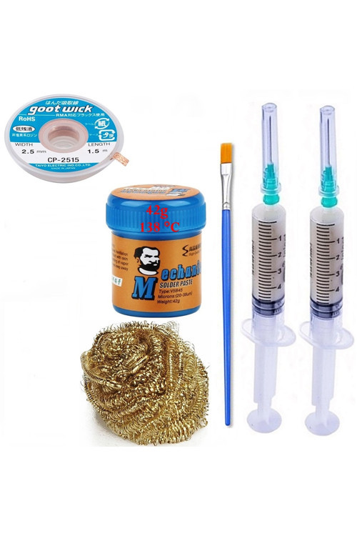 Mechnc Krem Sıvı Lehim Mechanc Solder Paste 42Gr 138C Lehim Emme Temizleme Teli 2,5Mm,,St06