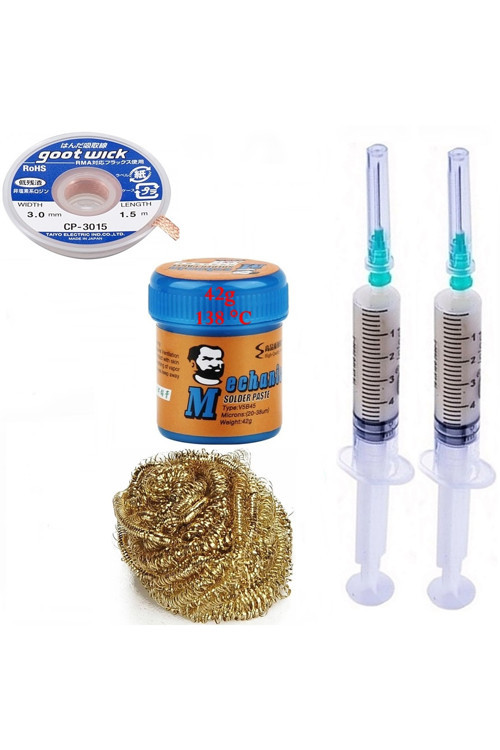 Mechnc Krem Sıvı Lehim Mechanc Solder Paste 42Gr 138C Lehim Emme Temizleme Teli 3,0Mm,,St04