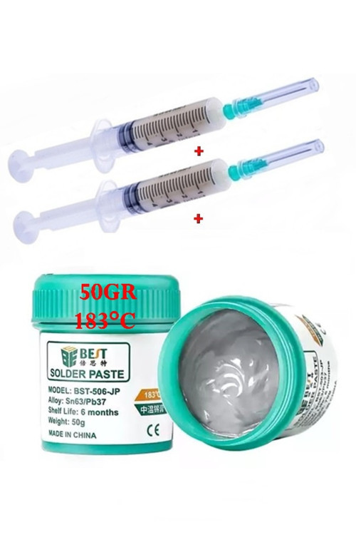 Solder Bst-506 Krem Lehim Best 50G Sıvı Lehim Ve Flux Lehim Toplama Seti 2İn1