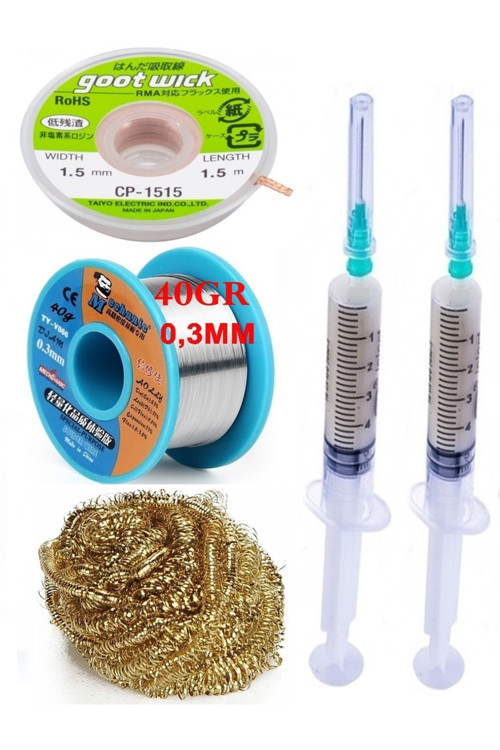 Soldering Lehim Teli 40 Gr. 0,3 Mm Lehim Sökme Seti Cp-1515 Havya Ucu Temizleme Teli04
