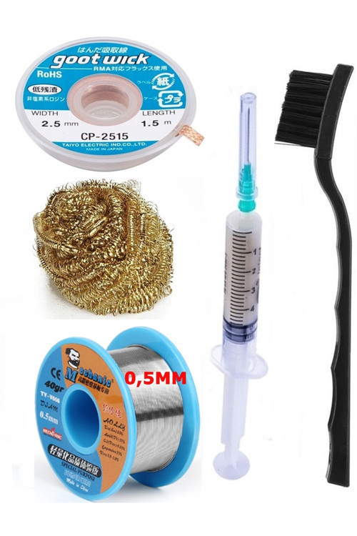 Mechanic Lehim 40G 0,5Mm Lehim Toplama Cp-2515 Emme Teli 2,5Mm 5Li Sethavya Ucu Temizleme Teli02