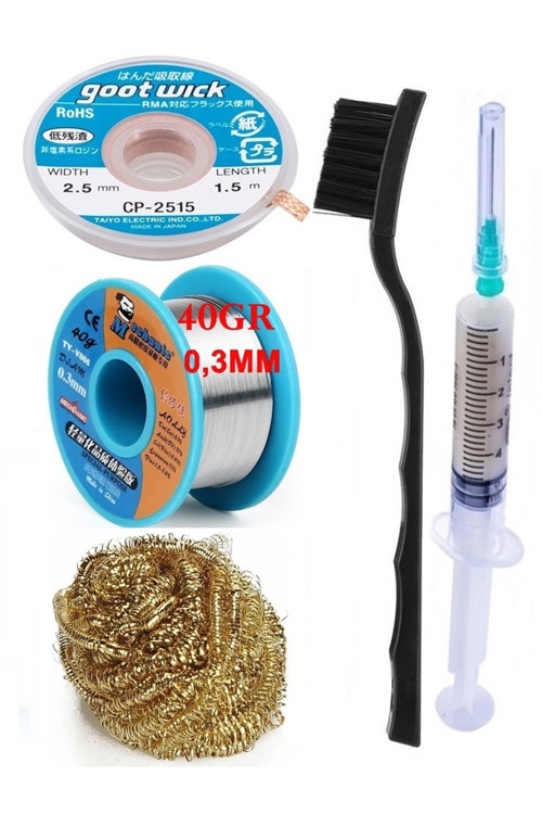 Soldering Lehim Teli 40 Gr. 0,3 Mm Lehim Sökme Seti Cp-2515 Havya Ucu Temizleme Teli01
