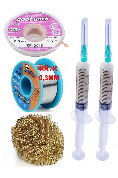 Soldering Lehim Teli 40 Gr. 0,3 Mm Lehim Sökme Seti Cp-2015 Havya Ucu Temizleme Teli06