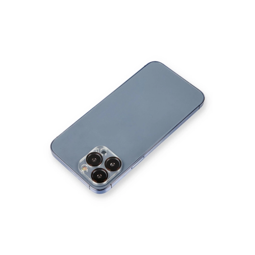 İphone 12 Pro Max Metal Kamera Lens Koruma Cam - Siyah