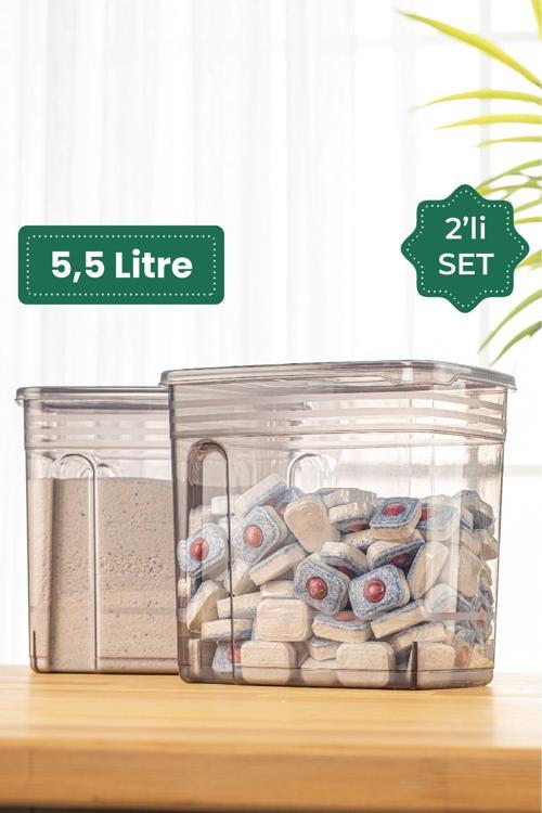 2li 5,5 Litre Strip Mega Boy Deterjan Saklama Kutusu Antrasit