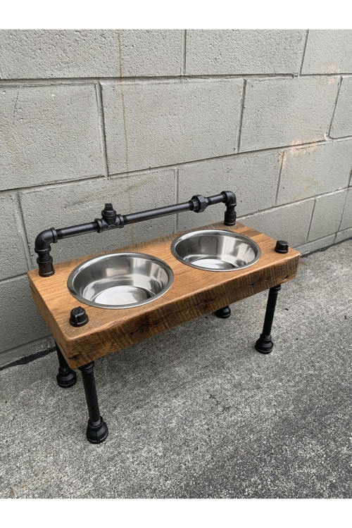 Dekoratif Borudan Kedi Köpek Mama Standı