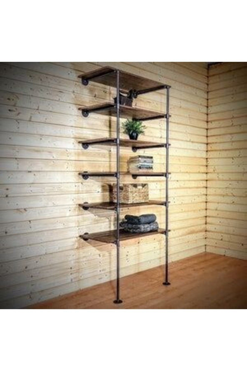 Dekoratif Borudan Raf Ve Askılık 100 Cm