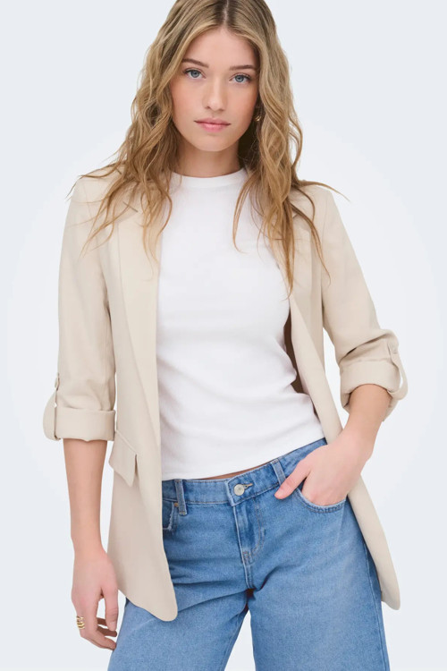 Kadın Onlarıs Rahat Kalıp Kolu Katlanabilir Blazer Ceket 15310839 Taş