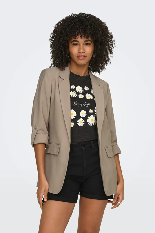 Kadın Onlarıs Rahat Kalıp Kolu Katlanabilir Blazer Ceket 15310839 Vizon