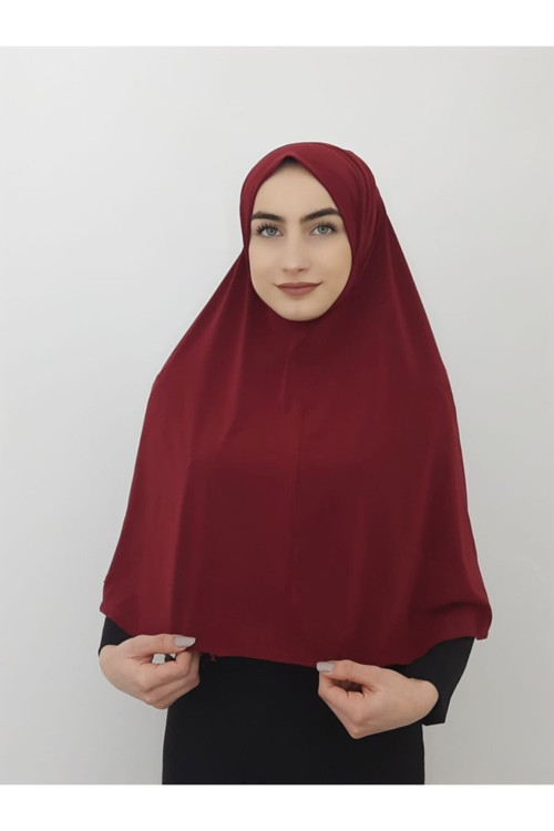 Tek Parca Pratik Büyük Hazır Esarp Hijap Bordo Renk Namaz Örtüsü