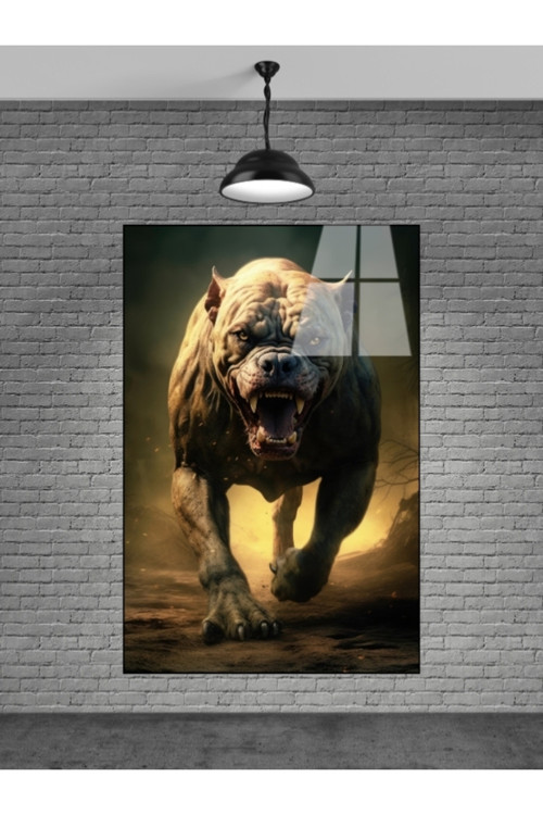SİNİRLİ KÖPEK 3D CAM TABLOSU