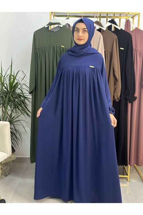 Şallı Ve Üsten Robalı,Kemerli Elbise Takım .Hijap ,Abaya (Hac Ve Umre Için Uygundur) İndigo