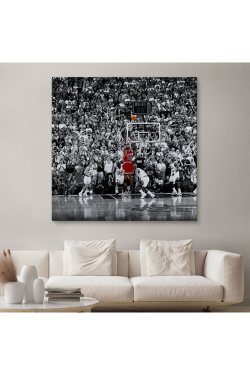 Michael Jordan Üçlük Şutu Kanvas Tablo-5171