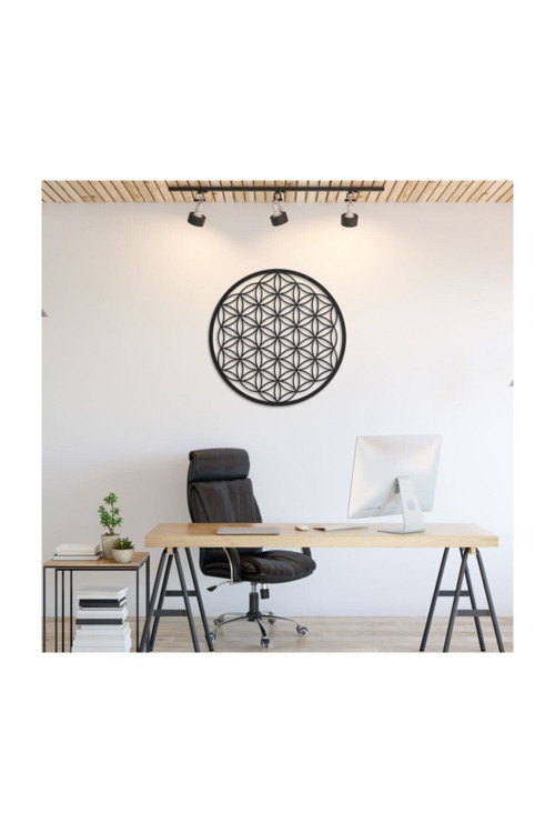 Ahşap Yaşam Çiçeği Kutsal Geometri Dekoratif Tablo