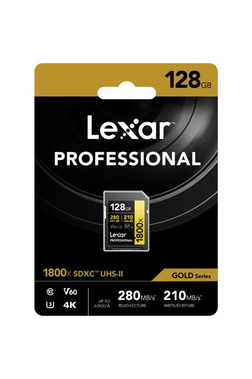128GB Professional 1800x SDXC UHS-II 4K UHD 270MB/sn U3 C10 V60 Hafiza Karti (Gold Series )