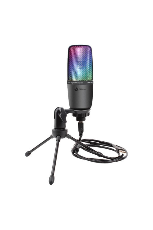 DMK003 RGB Tripodlu PC/PS5 Uyumlu Siyah Oyuncu ve Yayıncı Mikrofonu