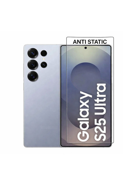 Samsung S25 Ultra Uyumlu Anti Statik Ekran Koruyucu Toz Tutmayan Kırılmaz Cam