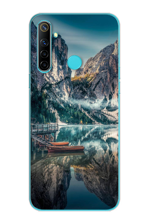 Göl Manzara Tasarımlı Süper Şeffaf Silikon Telefon Kılıfı Oppo Realmi 6i