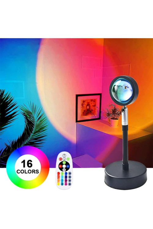 Uzaktan Kumandalı Gün Batımı 16 Renkli Gökkuşağı Rgb Atmosfer Projeksiyon