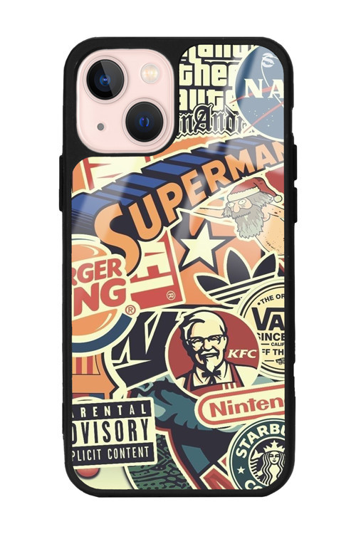 iPhone 13 Retro Marka Tasarımlı Glossy Telefon Kılıfı