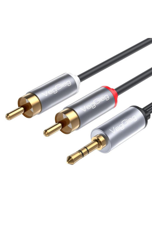 3.5mm Aux To 2 Rca Hi-fi Ses Kablosu 3 Metre
