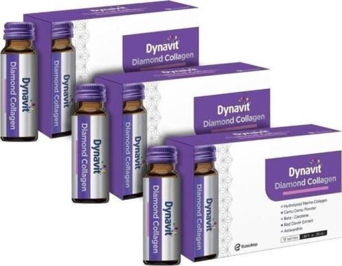 Diamond Collagen 50 ml 10 Şişe x3 Adet Üzüm Aromalı Hidrolize Peptit Tip 1 Balık Kolajeni