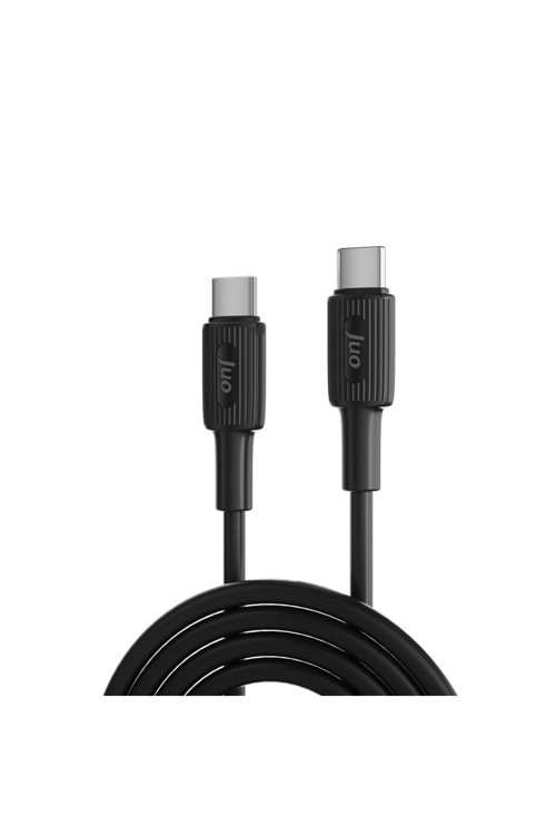 60w Usb Type-c To Type-c Silikon Hızlı Şarj Ve Data Kablosu Siyah 1 Metre