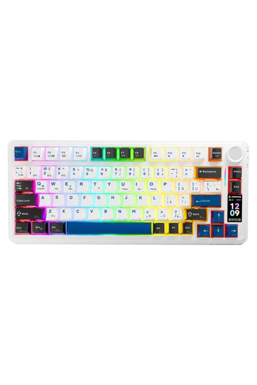 Quell Pro Dijital Ekranlı Beyaz Hot Swap 2.4G + BT Wireless RGB Gasket Oil Switch Türkçe Q P
