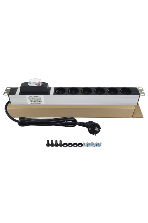 Cantekstore Pdu 19" 1u 6 Lı (16A) Sigortalıpriz Grubu Rack Kabin