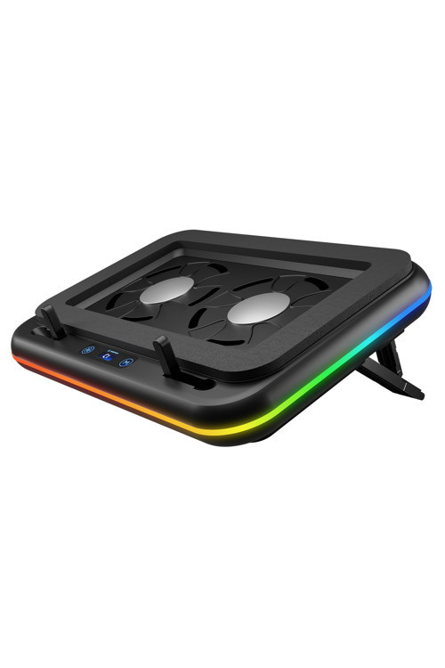 S55 Angel Siyah 5 Mod RGB 120*120mm 2 Fanlı 14''-17'' Led Ekranlı Notebook Soğutucu Stand