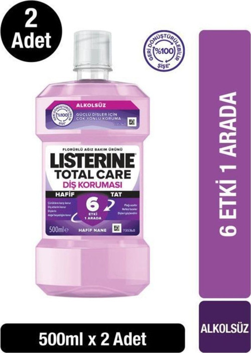 Total Care Hafif Tat Alkolsüz Ağız Bakım Suyu 500 ml X2