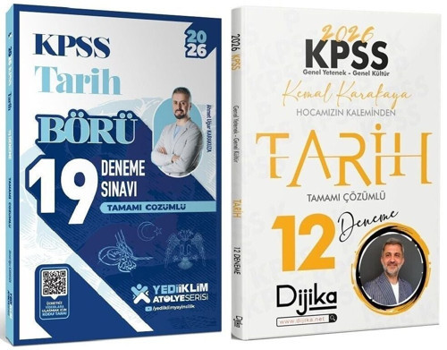 Yediiklim + Dijika 2026 KPSS MEB-AGS Tarih Börü 19 + 12 Deneme 2 li Set - Ahmet Uğur Karakuza, Kemal Karakaya Yediiklim