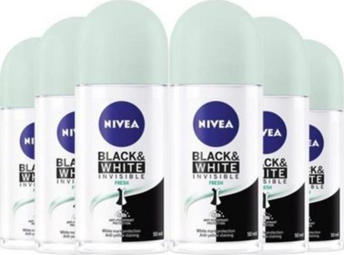 Roll On Black & White Invisible Fresh 50 ml X 6 Adet