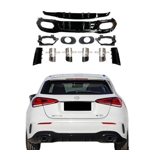 Mercedes A Serisi W177 Hb A35 Amg Arka Difüzör 2019-2023 Arası uyumlu Tek Çıkış