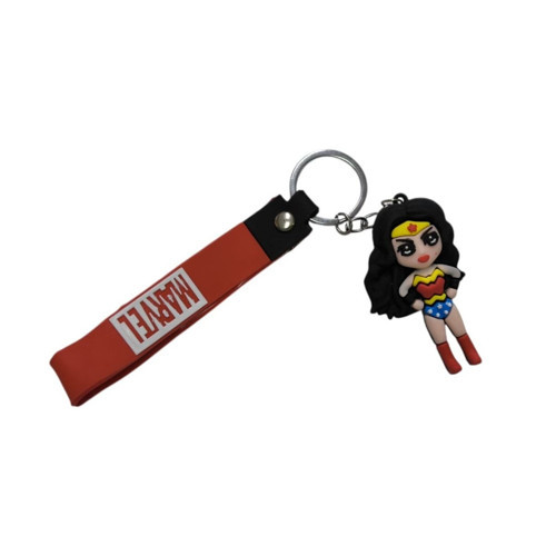 Renkli Silikon Anahtarlıklar-Kırmızı Wonder Woman