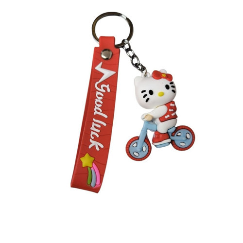 Renkli Silikon Anahtarlıklar-Beyaz Hello Kitty
