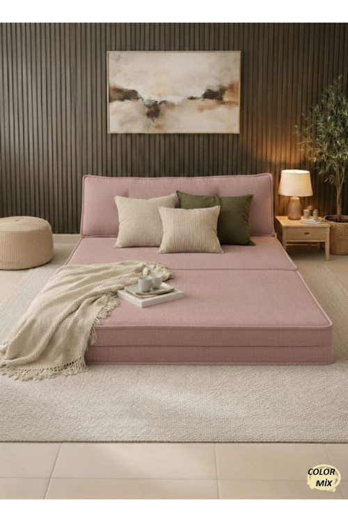 Koltuk Kanepe Koltuk Takımı Tamamen Fermuarlı Yıkanabilir Silinebilir Pudra Pembe