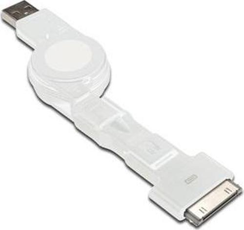 3 in 1 Makaralı Kablo, Apple 30 pin erkek + micro USB B erkek + mini USB B erkek &lt;-&gt; USB A erk