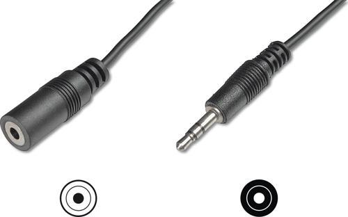 Audio Uzatma Kablosu, stereo 3.5mm Erkek - 3.5mm Dişi, 2.5 metre, CCS, 2x0.10/10, zırhlı, siyah renk