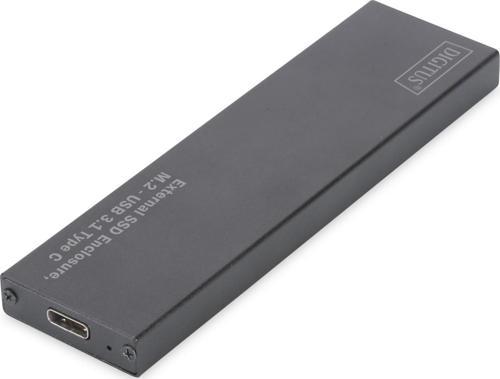 Digitus Harici M.2 SATA SSD Kutusu,  Bağlantı arayüzü USB 3.1 Tip C, alüminyum gövde, siyah renk, çi