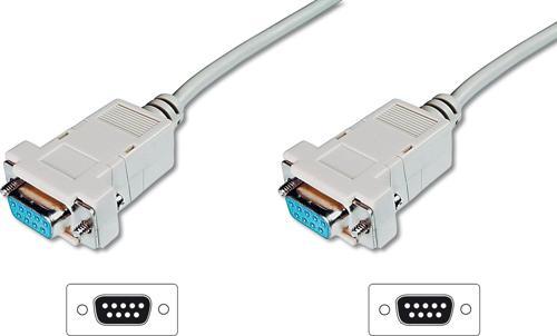 Digitus Modem Bağlantı Kablosu, D-Sub9 Dişi - D-Sub9 Dişi, 1.8 metre, vidalı, bej renk&lt;br&gt;Digi
