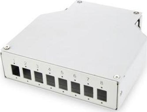 Din Rail Sonlandırma Kutusu/Splice Box, 8 x LC/DX Coupler için, (E) 125 x  (B) 130 x (Y) 35 mm