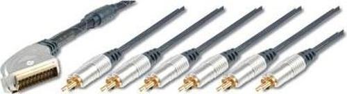 Ev Sinema Sistemleri İçin Yüksek Kaliteli Scart Kablosu, Scart Erkek &lt;=&gt; 4 x RCA Erkek (Ses iç